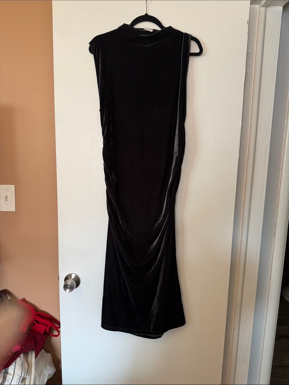 A New Day Sleeveless Black Velvet Midi Dress
